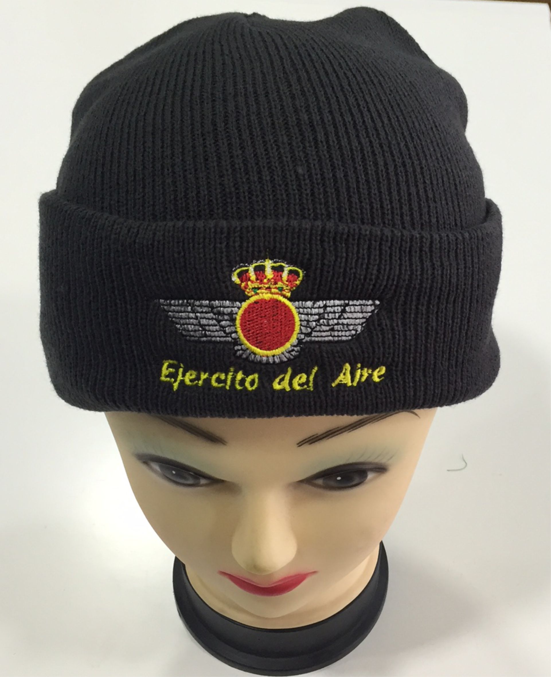 Gorro Lana gris bordado Ejército del Aire